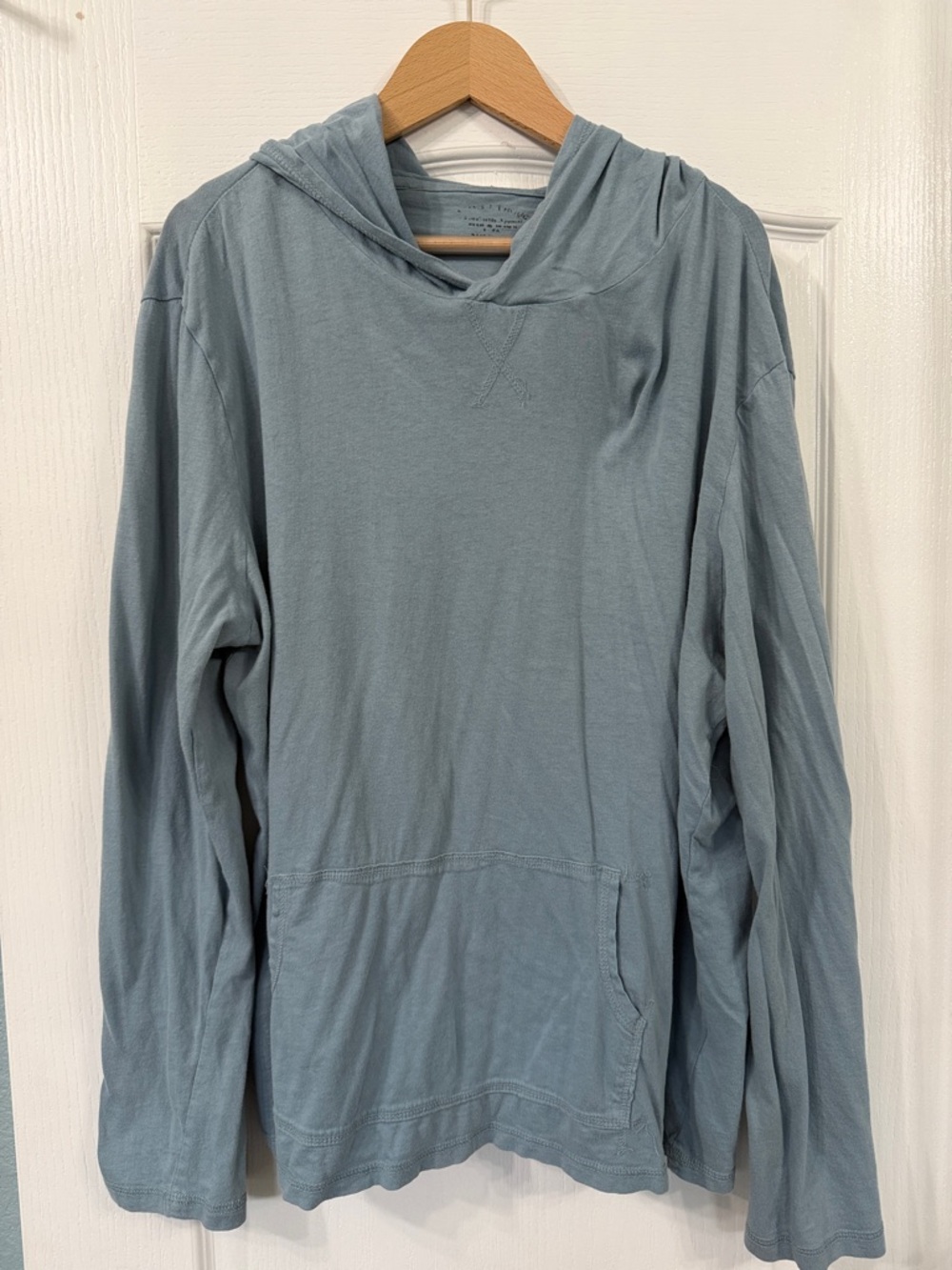 Men's Light Blue Hooded Pullover Sweater